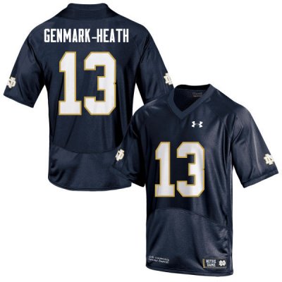 Notre Dame Fighting Irish Men's Jordan Genmark-Heath #13 Navy Under Armour Authentic Stitched College NCAA Football Jersey PZR7299GV